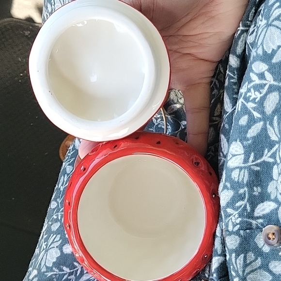 Rare Pier 1 One Imports Strawberry Jam Jar Canister Seeds And Leaf Top 4.5 inche - Picture 4 of 4